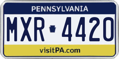 PA license plate MXR4420