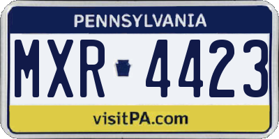 PA license plate MXR4423