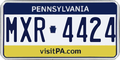 PA license plate MXR4424