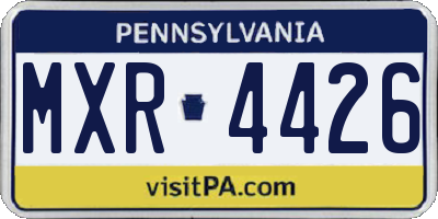 PA license plate MXR4426