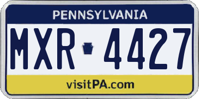 PA license plate MXR4427