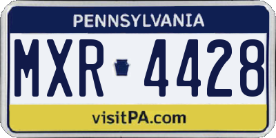 PA license plate MXR4428