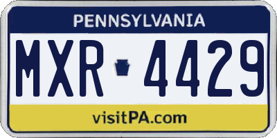 PA license plate MXR4429