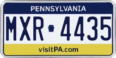 PA license plate MXR4435