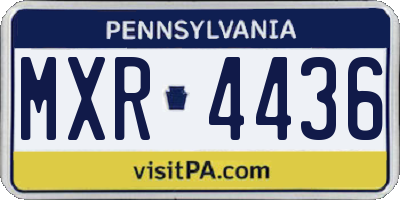 PA license plate MXR4436