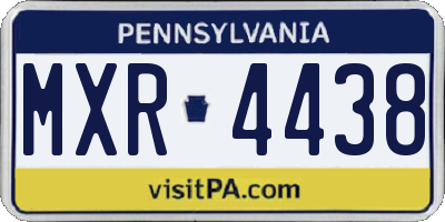 PA license plate MXR4438