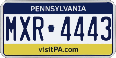 PA license plate MXR4443