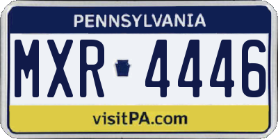 PA license plate MXR4446