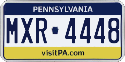 PA license plate MXR4448