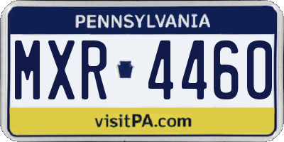 PA license plate MXR4460