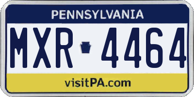 PA license plate MXR4464