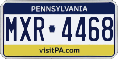 PA license plate MXR4468