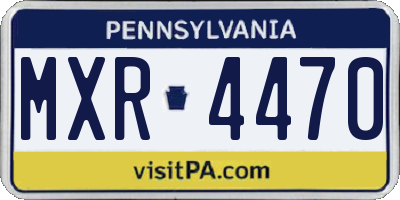 PA license plate MXR4470