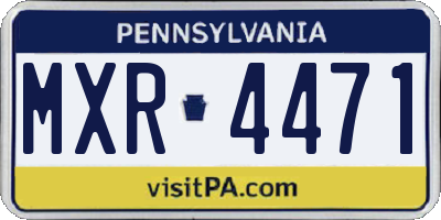 PA license plate MXR4471