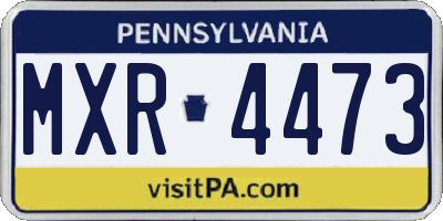 PA license plate MXR4473