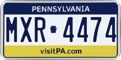 PA license plate MXR4474