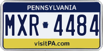 PA license plate MXR4484