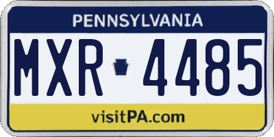 PA license plate MXR4485