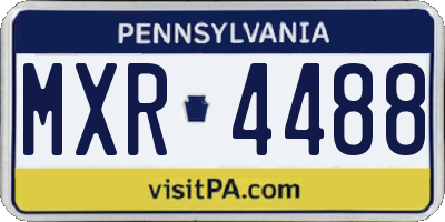 PA license plate MXR4488