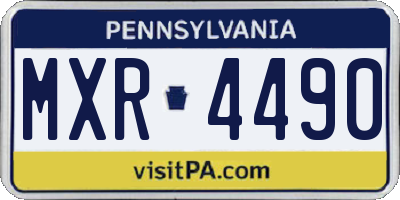 PA license plate MXR4490