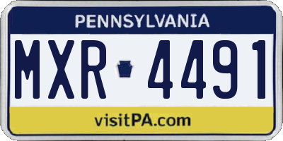 PA license plate MXR4491