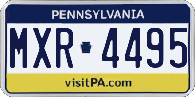 PA license plate MXR4495