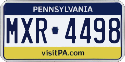 PA license plate MXR4498