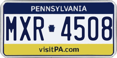 PA license plate MXR4508
