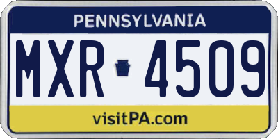 PA license plate MXR4509