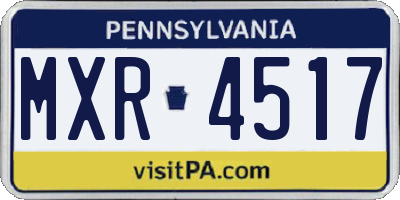 PA license plate MXR4517