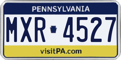 PA license plate MXR4527