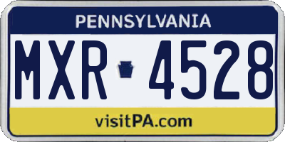 PA license plate MXR4528