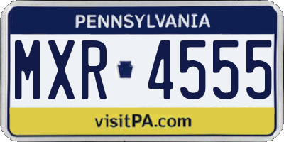 PA license plate MXR4555