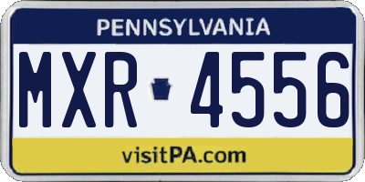 PA license plate MXR4556