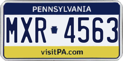 PA license plate MXR4563