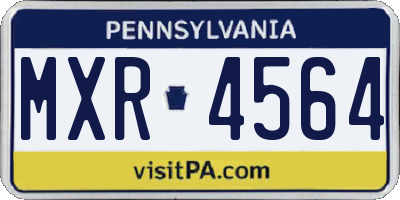 PA license plate MXR4564