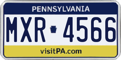PA license plate MXR4566