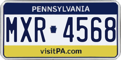 PA license plate MXR4568