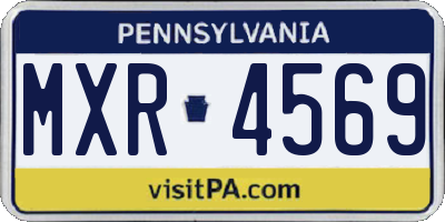 PA license plate MXR4569