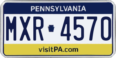 PA license plate MXR4570