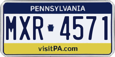 PA license plate MXR4571