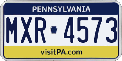 PA license plate MXR4573