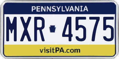 PA license plate MXR4575