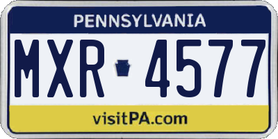 PA license plate MXR4577