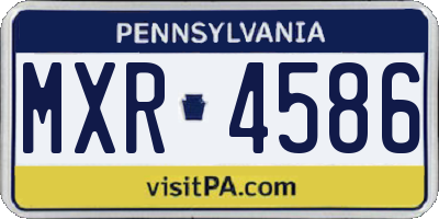 PA license plate MXR4586