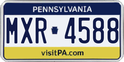 PA license plate MXR4588