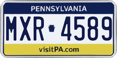 PA license plate MXR4589