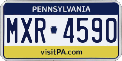 PA license plate MXR4590