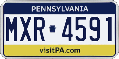PA license plate MXR4591