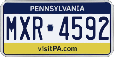 PA license plate MXR4592